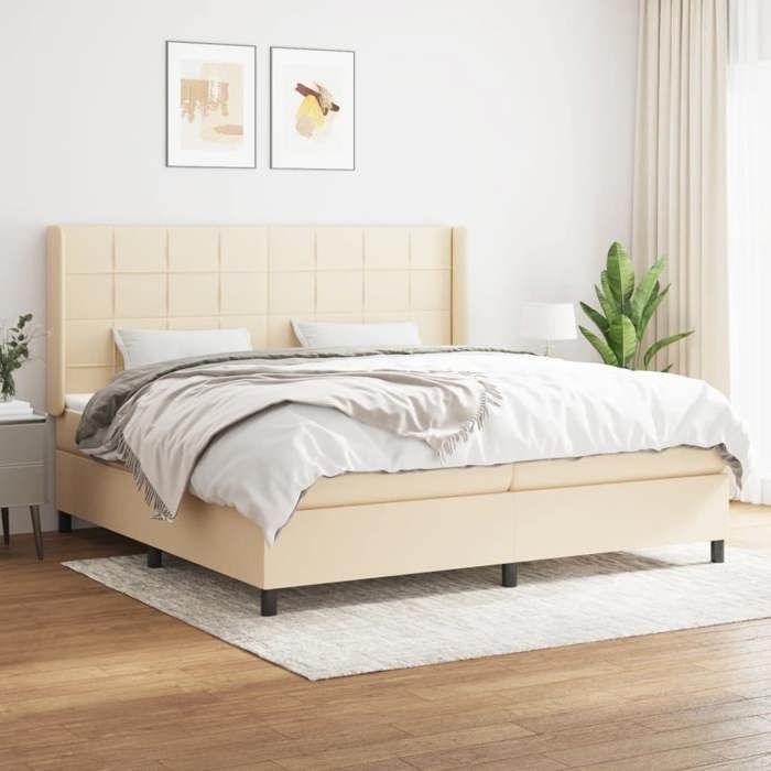 vidaXL Sommier à Lattes de Lit avec Matelas Lit Rembourré avec Tête de Lit Lit Double Lit Adulte de Chambre Moderne 3131462