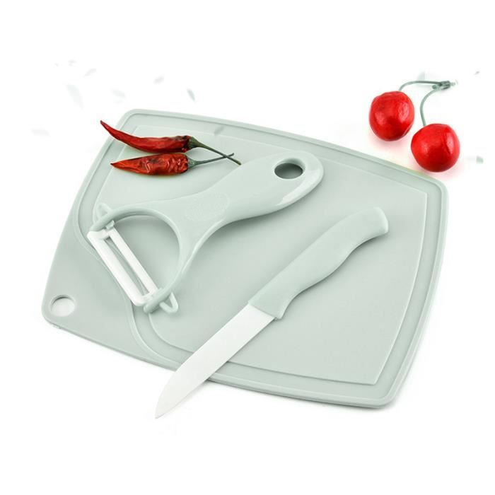 Ensemble de 3 couteaux-éplucheur en céramique pour fruits, planche à  découper avec un couteau à fruit - Outil de cuisine