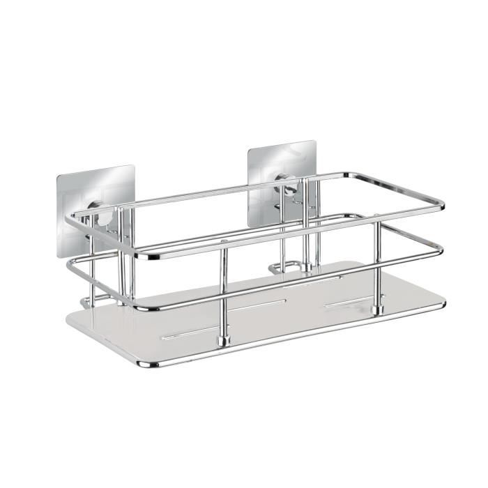 Etagère de douche Quadro Panier de douche fixation sans perçage Turbo-Loc® acier inox 24x10x145 cm brillant Etagère de douche Quadro Panier de douche fixation sans perçage Turbo-Loc® acier inox 24x10x145 cm brillant