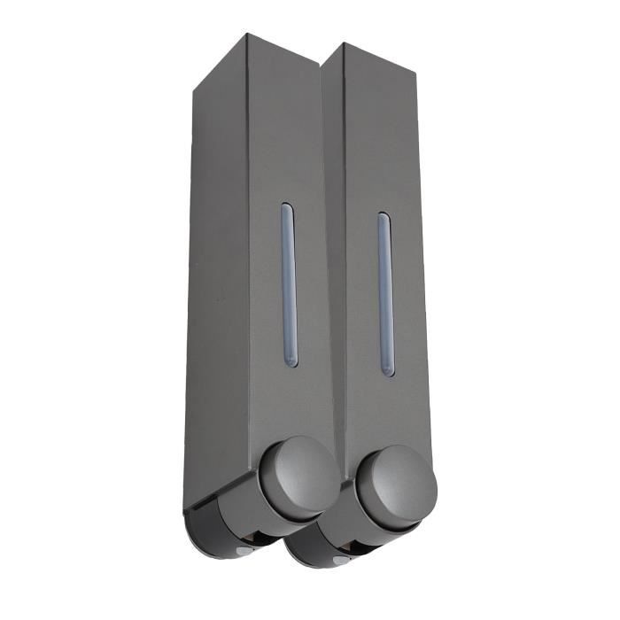 YOSOO Wall Mounted Shampoo Dispenser, Grey Plastic Wall Mounted Hand