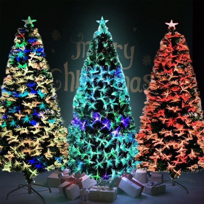 YRHOME Sapin de Noël Artificiel LED 210CM Lumineux avec 8 Modes Lumière à Variation de 6