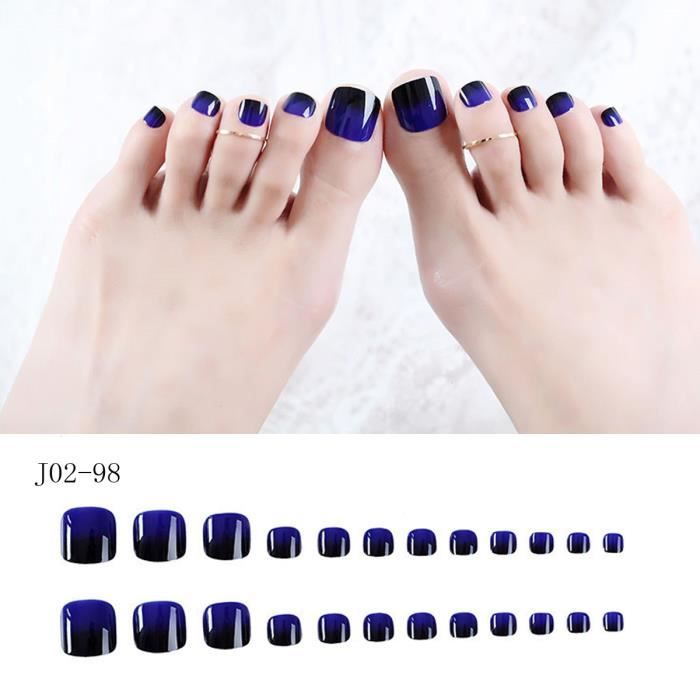 FAUX ONGLES,J10298Faux ongles de luxe pour pieds nus, 24 pièces — free download