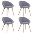 #84306 4 x Chaises de salle à manger Professionnel - Chaise de cuisine Chaise Scandinave - Gris clair Tissu Parfait-1