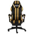 *7190Classique Chaise de bureau - Fauteuil de bureau Fauteuil de jeux vidéo - Chaise Confortable Fauteuil gamer avec repose-pied Noi-1