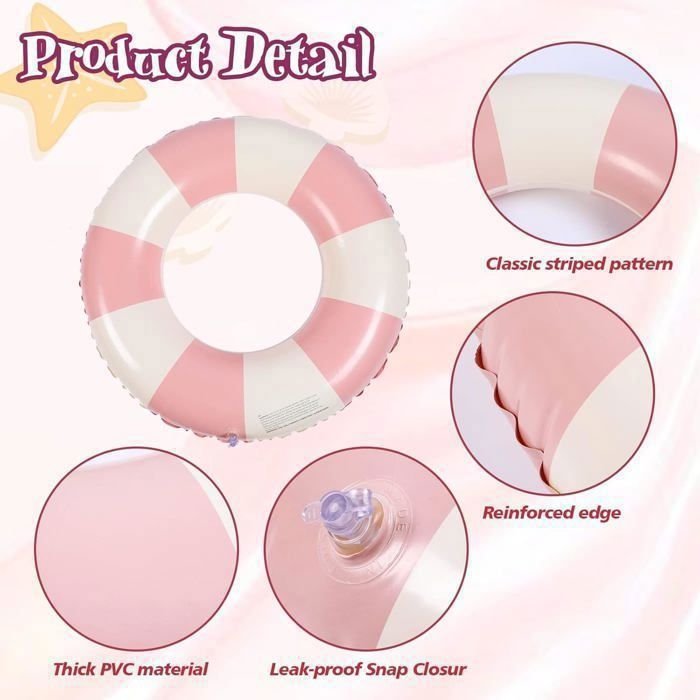 Anneau de natation gonflable PVC ATYHAO - Motif fleur coloré