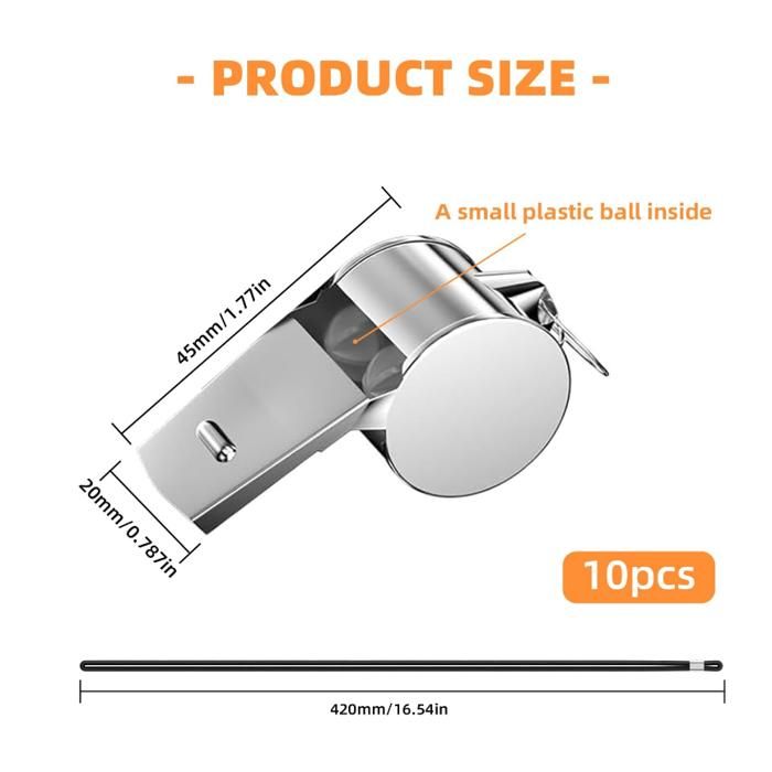 Hipat Lot de 12 sifflets de sport avec cordon - Sifflet de sport en