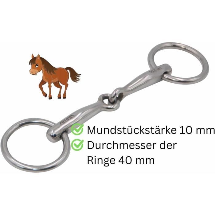 5 3/8 pouces selle charro en acier inoxydable morsure cheval, frein à