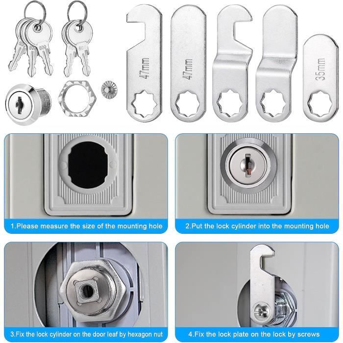 Serrure Boite Aux Lettres 20Mm Serrure Batteuse A Came Barillet Verrou De Boite Aux Lettres