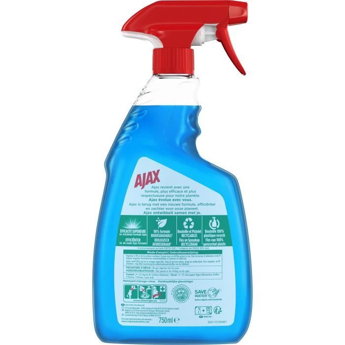 AJAX Produit Nettoyant Vitres Triple Action Spray - 750 ml - Cdiscount Au  quotidien