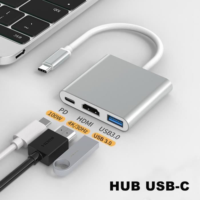 Support pour iPad Pro USB C, adaptateur de station d'accueil pliable iPad  Pro avec HDMI 4K, chargement PD, lecteur de carte [44] - Cdiscount  Informatique