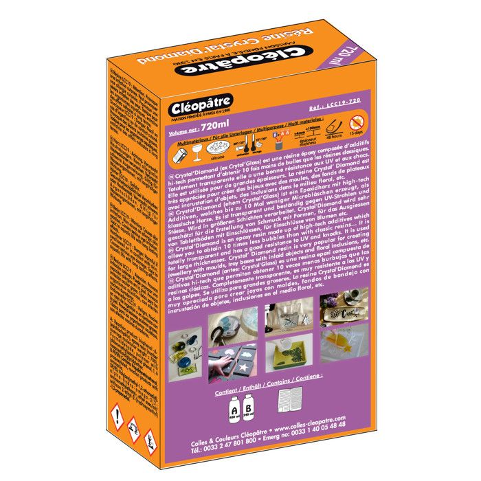 Résine d'inclusion Crystal'Diamond et accessoires 720ml - Cdiscount ...