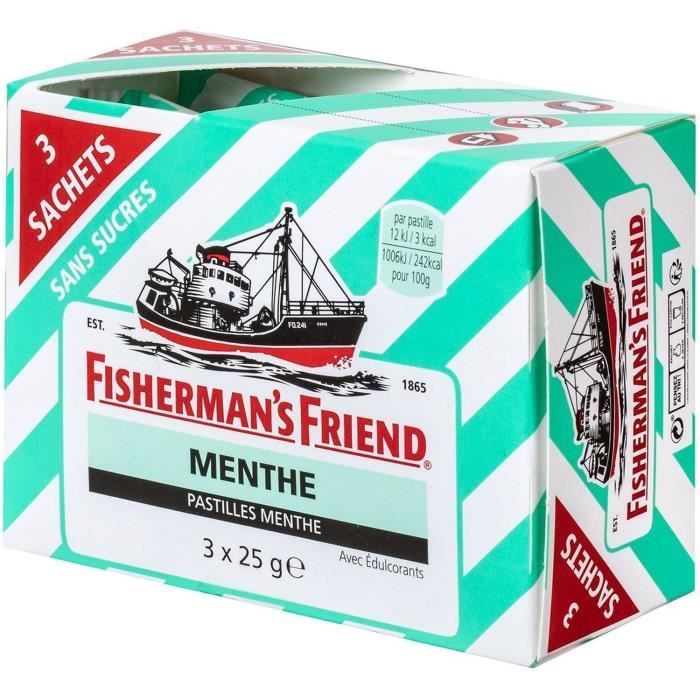 Fisherman friend menthe, pastilles sans sucre, 24 pièces x 25gr