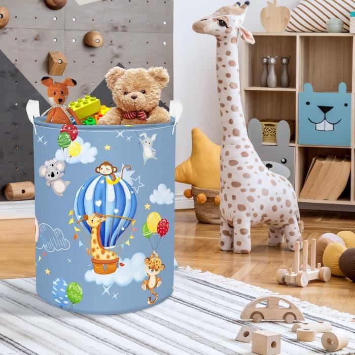 Panier à Linge Pliable 45L Clastyle - Design Jungle Avec Renard, Pour Chambre, Salle De Bain Ou Rangement Jouets