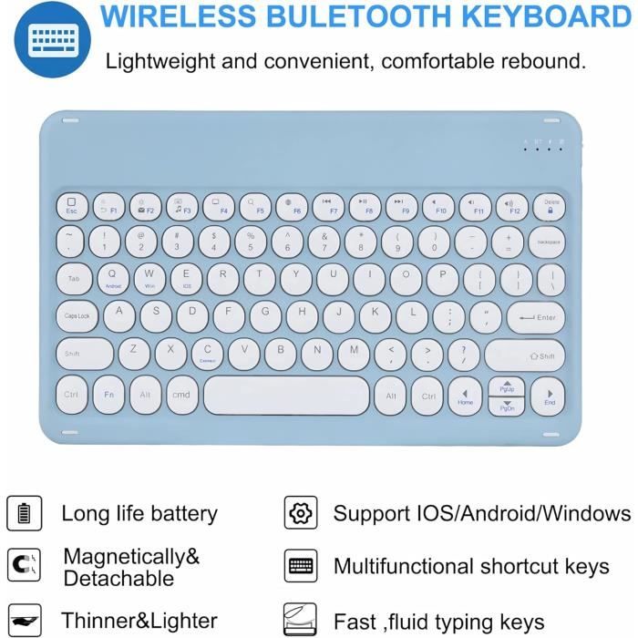 Housse Étui Blanc avec Clavier Bluetooth Azerty pour Tablette Samsung  Galaxy Tab A7 10.4 SM-T500 - Cdiscount Informatique