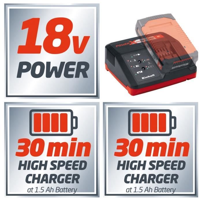 Einhell Chargeur Rapide Power X-Change (18V, lithium-ion, 200-260V
