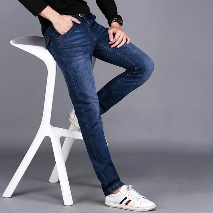 Jeans Homme Slim Homme a la mode avec Droit Bleu 48 Bleu