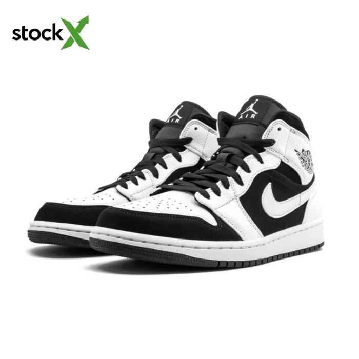 nike air jordan mid black white