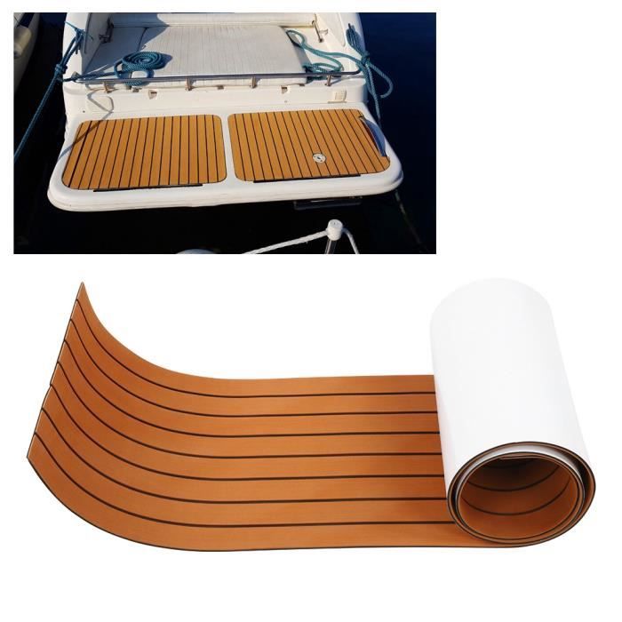 Tapis De Pont En Mousse EVA Imitation Teck – 90x240 Cm, Antidérapant, Stabilisé UV, Pour Bateau Et Yacht