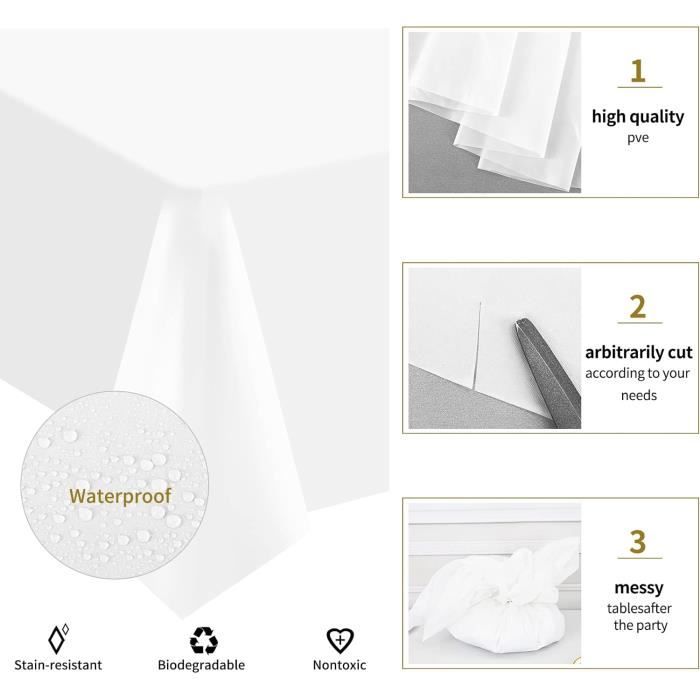 Rouleau de nappe en plastique, crème vanille, 54 po x 126 pi | Party City