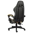 *7190Classique Chaise de bureau - Fauteuil de bureau Fauteuil de jeux vidéo - Chaise Confortable Fauteuil gamer avec repose-pied Noi-3