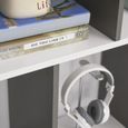 Bibliothèque étagère meuble de rangement 3 niveaux design contemporain MDF E1 bicolore gris blanc-3