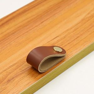 Poignée De Tiroir/meuble En Cuir - Longueur 20 Cm - Neuf