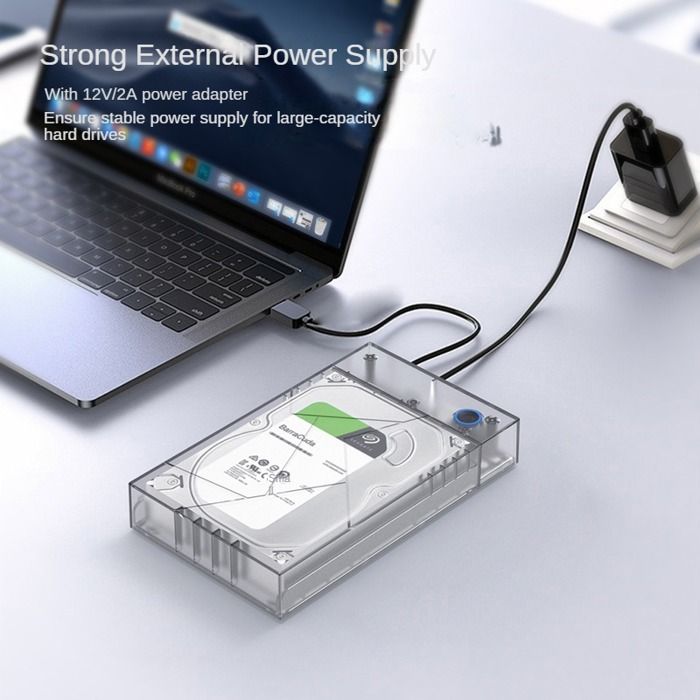ELFJMZP Boîtier Disque Dur Externe 2,5" USB 3.0 Ultra-Rapide + Adaptateur USB-A/Type-C - Jusqu'à 6 To, Plug & Play