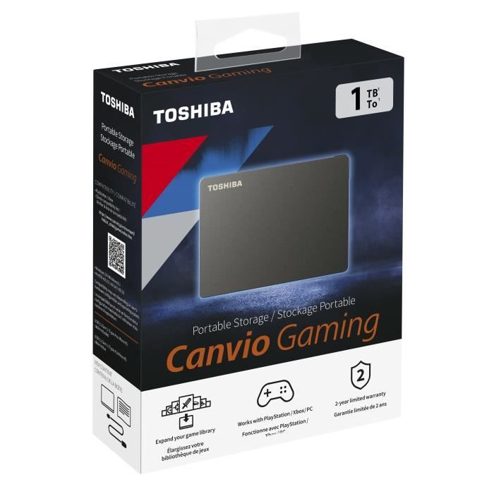 Disque dur externe Gaming - TOSHIBA - Canvio Gaming - 1To - PS4 Xbox - 2,5