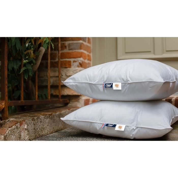 Oreiller Colas Normand QualityGel Ferme 65x65cm - Percale Coton Fabriqué En France