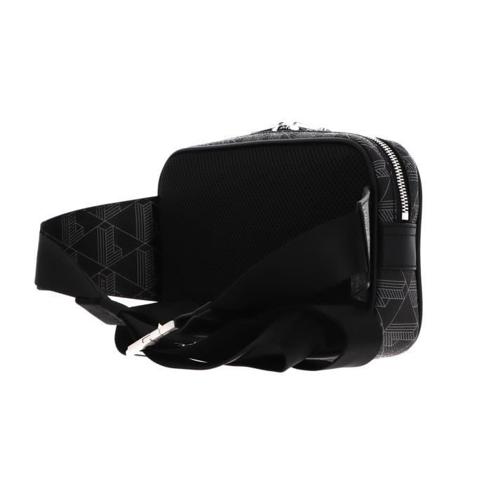 LACOSTE The Blend Body Bag Allover Monogram Noir Gris [184491