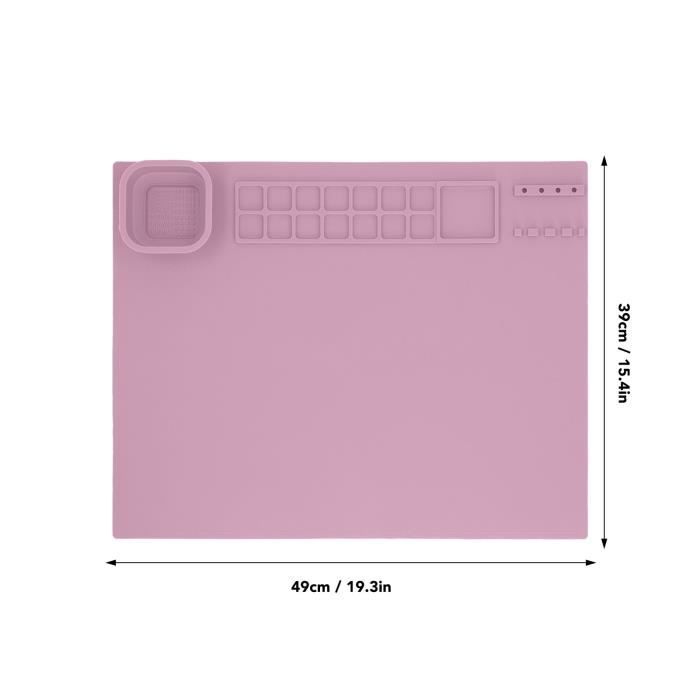 Tapis De Bricolage En Silicone 40x50cm - 16 Godets Mélange + Gobelet Pliable - Pour Peinture, Résine, Artisanat