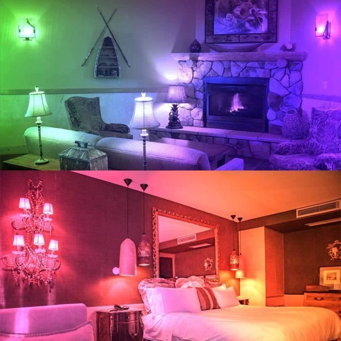 Ampoule LED E27 RGB 15W Dimmable Avec Télécommande - 16 Couleurs Ambiance - Lampe Edison Pour Maison, Fête Et KTV