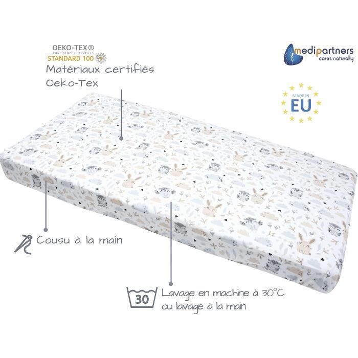 Drap Housse Pour Un Lit Bébé 60x120 Cm 100% Coton Literie Bébé Matelas Enfant Sac De Couchage