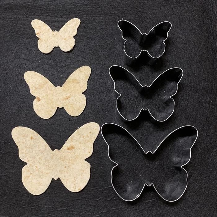 Emporte-pièce papillon Set-3 Stück-10cm 8 cm 6cm-pour La Décoration de La  Pate à Sucre, des Bonbons et des37