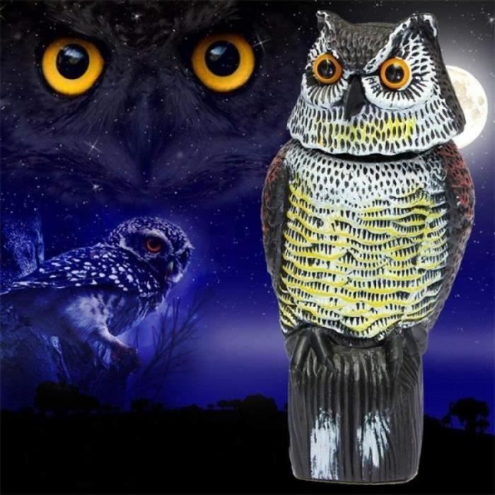 Épouvantail Chouette Navaris – Effaroucheur Oiseaux Plastique – Neuf