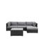 Salon De Jardin En Rotin Noir Coussins Gris Sano Achat