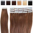18" Extensions de Cheveux Bande adhésive Ruban adhésif – #06 Marron clair – 45cm - 20pcs - Extensions en cheveux humains naturels…-0