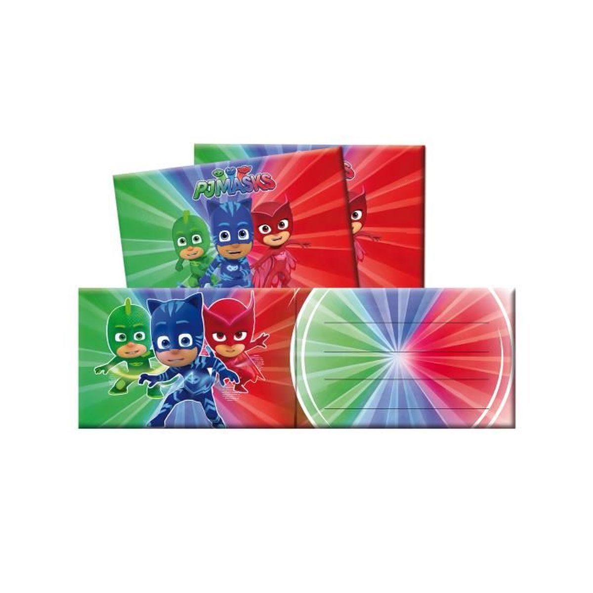 6 Cartons D Invitation Avec Enveloppes Pyjamasques Achat Vente