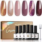 MARQUE GÉNÉRALE Vernis Gel UV Semi Permanent Rose Pailleté 6 Couleur Vernis à Ongles Kit Magnétique Cat Eye UV Gel LED Manucure Var VERNIS A ONGLES
