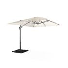 SWEEEK Parasol déporté rectangulaire écru 3x4m + dalles à lester 50x50cm