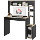 Bureau HOMCOM multi-rangements avec étagères, support pour unité centrale, grand bureau, 114L x 45l x 138H cm