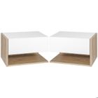 HOMCOM - Table de chevet - Panneau de particules - 46x30x30cm - Blanc