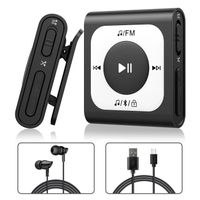 64Go Lecteur MP3 Bluetooth 5.0 avec Clip AGPTEK, Lecteur Musique Sport HiFi, Mini Baladeur MP3 avec Bouton Volume/Bluetooth/Radio