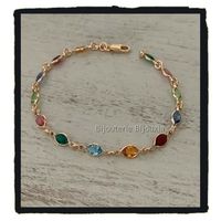 Bracelet cristal De Swarovski Multicolores En Plaqué Or 18 Carats Bijoux Femme