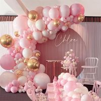 Ballon rose guirlande arc Kit décorations de fête d'anniversaire enfants anniversaire feuille or blanc ballon mariage décor bébé dou