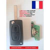 clé télécommande vierge 2 bouton pour Peugeot 407 207 307 CITROEN C4 C5 Picasso