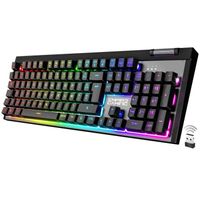 EMPIRE GAMING - Clavier Gaming RF-K308 Sans Fil AZERTY 2.4 GHz RGB - PC PS4 PS5 Xbox One/Series - Molette de Volume