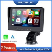 GEARELEC Autoradio Portable 7 Pouces Sans Fil CarPlay et Android Auto Lecteur MP5 avec Télécommande au Volant