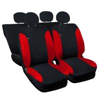 Lupex Shop Housses de siège auto compatibles pour 500 Hybrid Noir Rouge