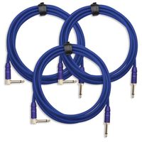 3x SET Pronomic Trendline INST-3B câble à instrument 3m bleu